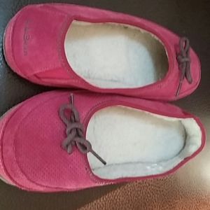 L L Bean raspberry pink slippers